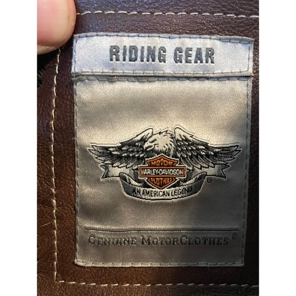 Harley Davidson Madrona Leather Hooded Jacket Brown Size S Biker Motorcycle - Picture 4 of 12